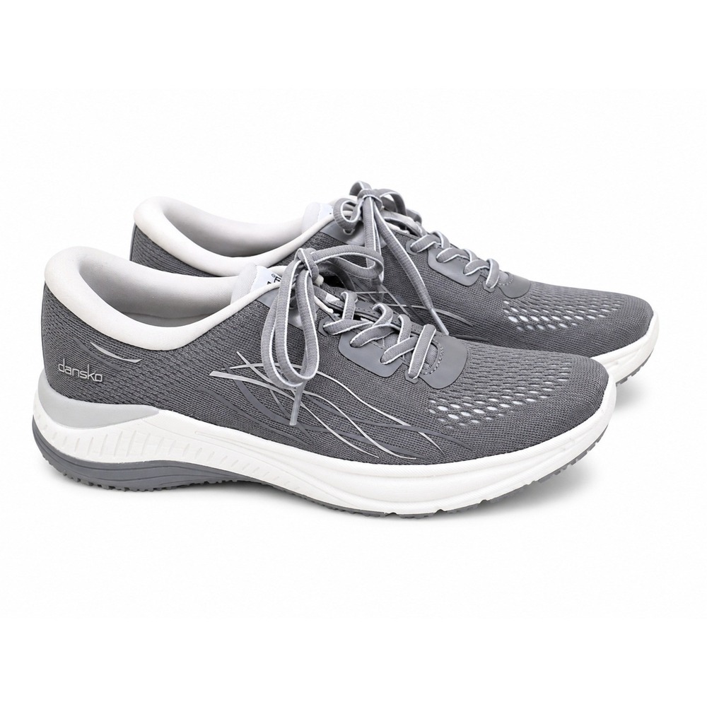 Dansko Pace Mens Grey Mesh Walking Sneakers Athletic Shoes Lace Up Comfort sz 9